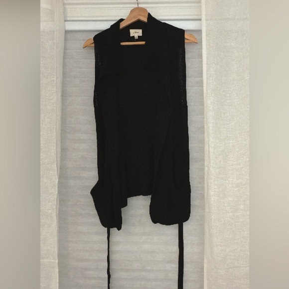 Wilfred Textured Black Open Front Cardigan - Picture 1 of 3